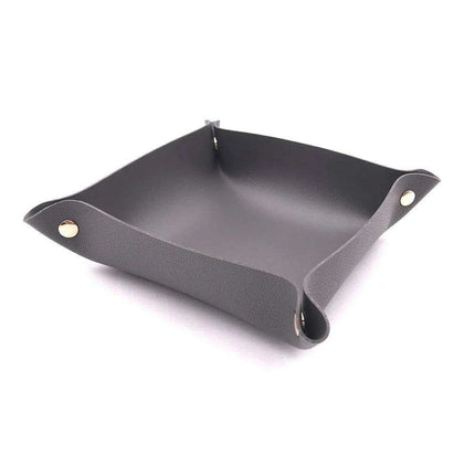 Chic Faux Leather Folding Valet Tray - Elegant Organizer for Home and Office - Très Elite