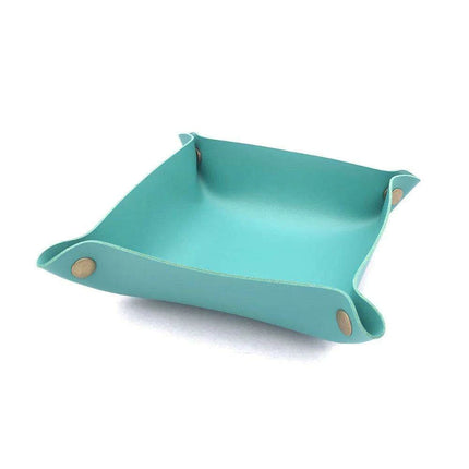 Chic Faux Leather Folding Valet Tray - Elegant Organizer for Home and Office - Très Elite