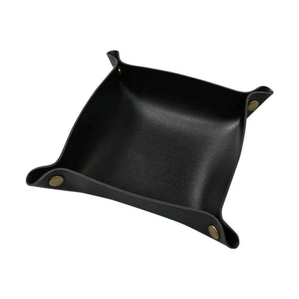 Chic Faux Leather Folding Valet Tray - Elegant Organizer for Home and Office - Très Elite