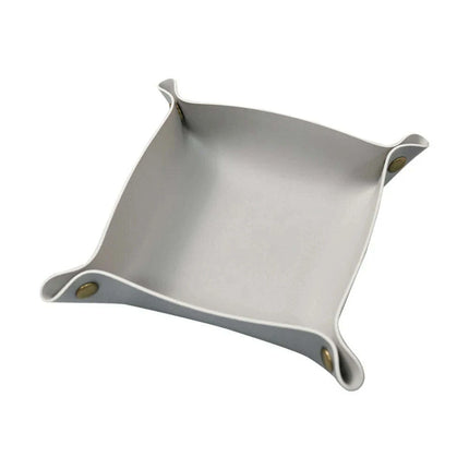 Chic Faux Leather Folding Valet Tray - Elegant Organizer for Home and Office - Très Elite