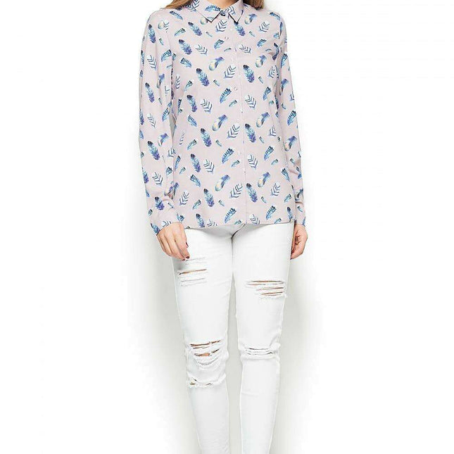 Chic Feather-Design Knit Blouse for Women by Katrus