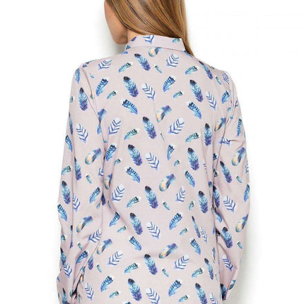 Chic Feather-Design Knit Blouse for Women by Katrus - Très Elite