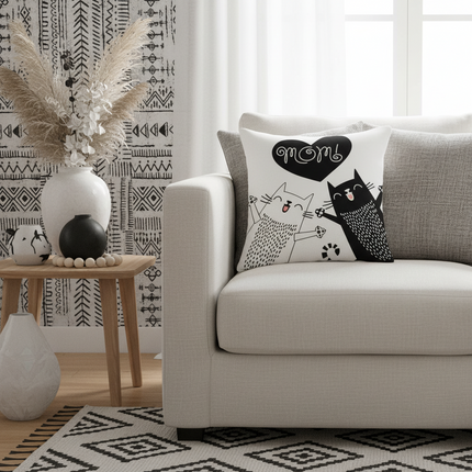 Chic Feline Fantasy Nursery Pillow Cover 45x45cm - Très Elite