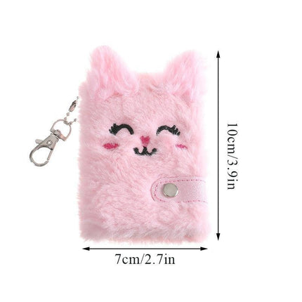 Chic Feline Luxury Duo - Plush Journal & Elegant Keychain Set - Très Elite