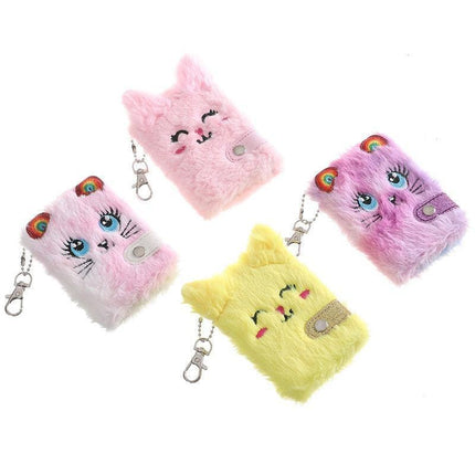 Chic Feline Luxury Duo - Plush Journal & Elegant Keychain Set - Très Elite
