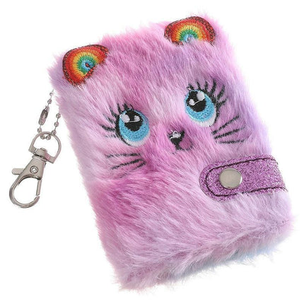 Chic Feline Luxury Duo - Plush Journal & Elegant Keychain Set - Très Elite