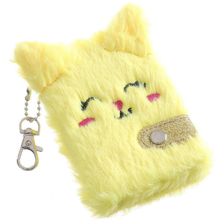 Chic Feline Luxury Duo - Plush Journal & Elegant Keychain Set - Très Elite