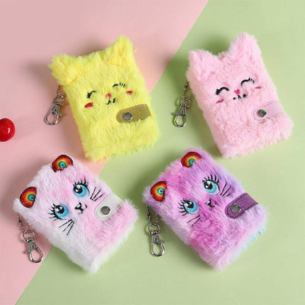 Chic Feline Luxury Duo - Plush Journal & Elegant Keychain Set - Très Elite