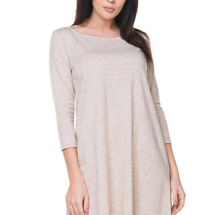 Chic Flare Hem Dress with Round Neckline from the Tessita Collection - Très Elite