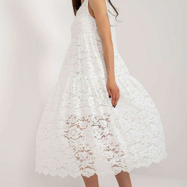 Chic Flared Lace Day Dress for Effortless Elegance - Très Elite