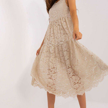 Chic Flared Lace Day Dress for Effortless Elegance - Très Elite