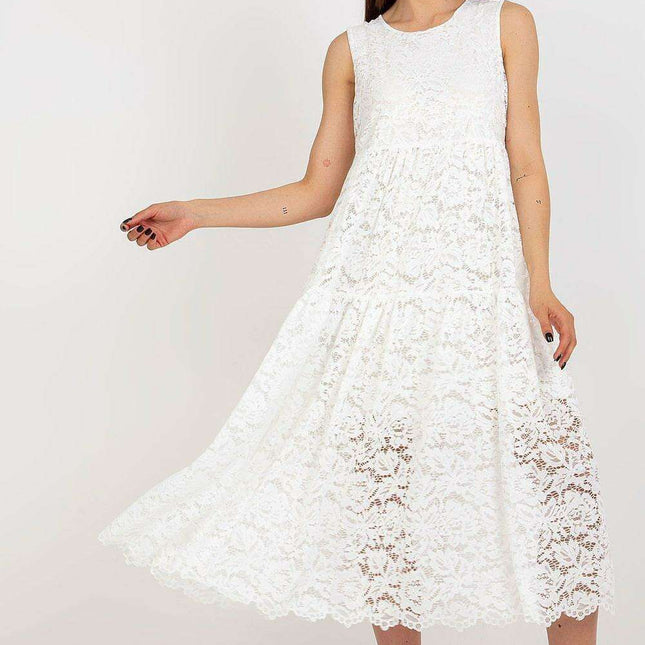 Chic Flared Lace Day Dress for Effortless Elegance - Très Elite