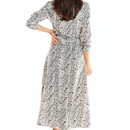 Chic Flared Maxi Dress with Adjustable Belt - Très Elite