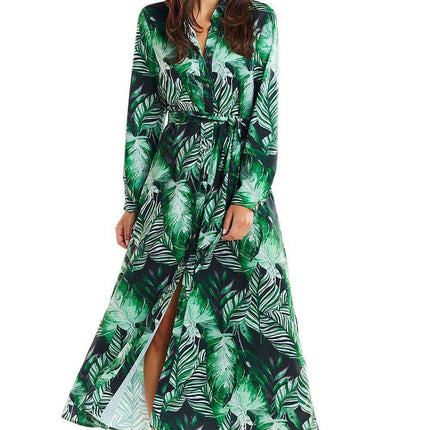 Chic Flared Maxi Dress with Adjustable Belt - Très Elite