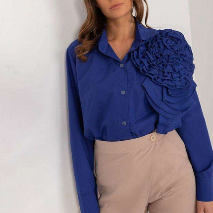 Chic Floral Adorned Long Sleeve Cotton Top - Très Elite