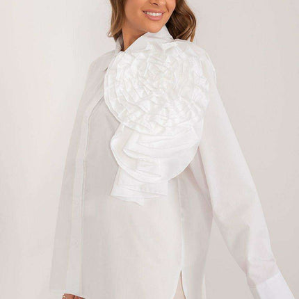 Chic Floral Adorned Long Sleeve Cotton Top - Très Elite