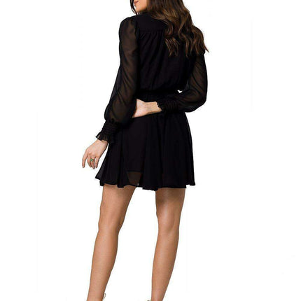 Chic Floral Chiffon Mini Dress with Frill Sleeves and Tie Waist - Très Elite
