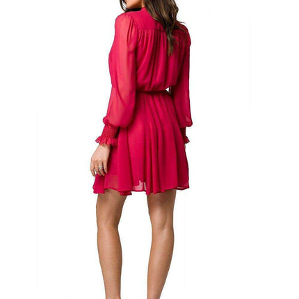 Chic Floral Chiffon Mini Dress with Frill Sleeves and Tie Waist - Très Elite