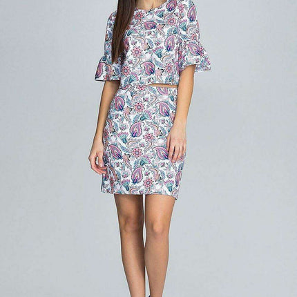 Chic Floral Ensemble: Stylish Blouse and Skirt Combo - Très Elite