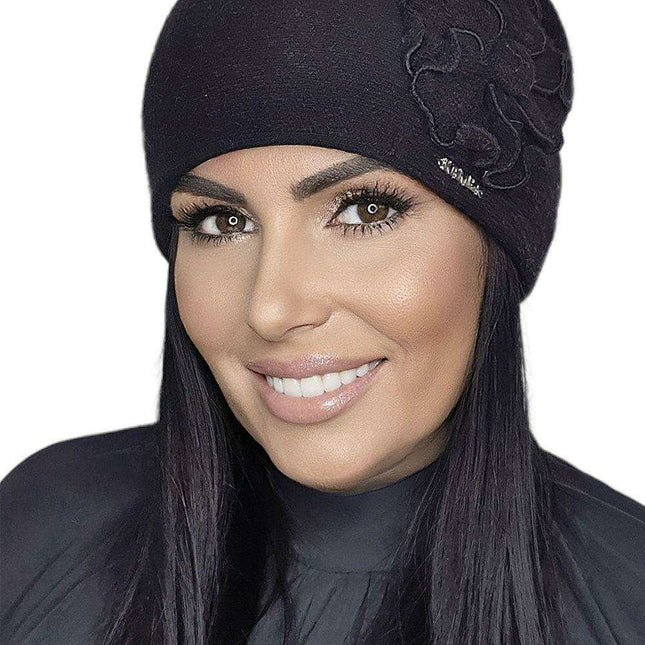 Chic Floral Knit Beanie