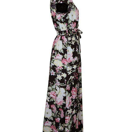 Chic Floral Midi Dress with European Flair for Summer - Women's Stylish Attire - Très Elite