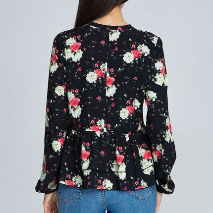 Chic Floral Print Blouse - Très Elite