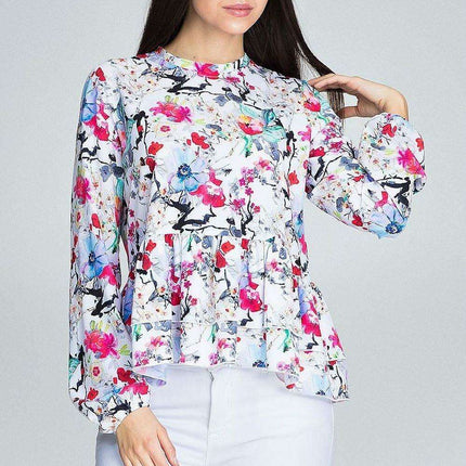 Chic Floral Print Blouse - Très Elite