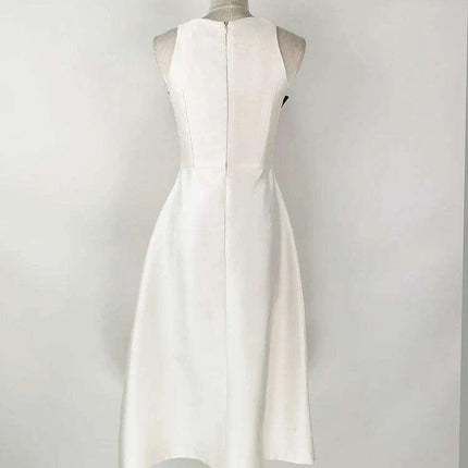 Chic Floral Satin V-neck A-line Dress with Bowknot for Women - Très Elite