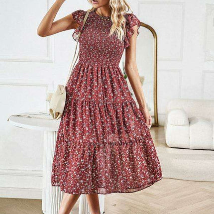 Chic Floral Serenity: A Timeless Women's Dress of Elegance - Très Elite