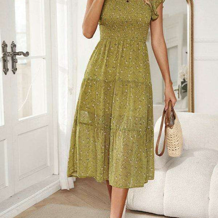 Chic Floral Serenity: A Timeless Women's Dress of Elegance - Très Elite