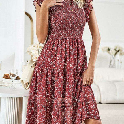 Chic Floral Serenity: A Timeless Women's Dress of Elegance - Très Elite
