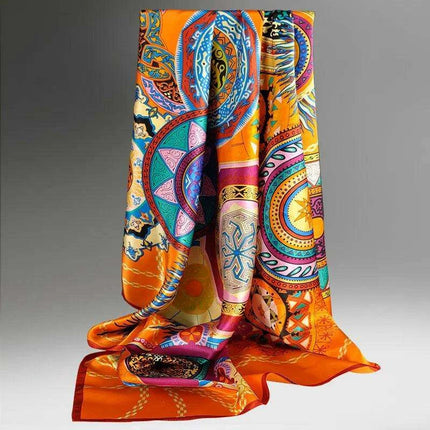 Chic Floral Silk Scarf - Luxurious 90x90cm Women's Neck Accessory - Très Elite