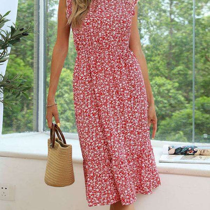Chic Floral Sleeveless Dress for Effortless Sophistication - Très Elite