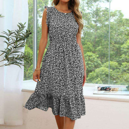 Chic Floral Sleeveless Dress for Effortless Sophistication - Très Elite