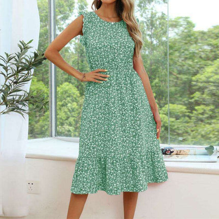 Chic Floral Sleeveless Dress for Effortless Sophistication - Très Elite