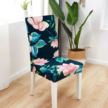 Chic Floral Stretch Dining Chair Covers for Elegant Settings..
