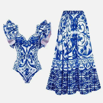 Chic Floral Swim Skirt - Stylish Summer Beachwear Ensemble - Très Elite