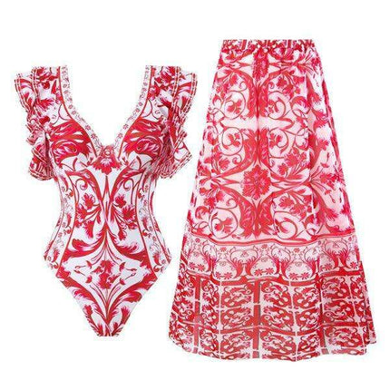 Chic Floral Swim Skirt - Stylish Summer Beachwear Ensemble - Très Elite