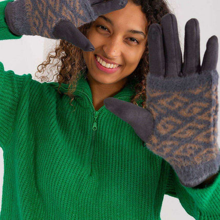 Chic Floral Touchscreen Winter Gloves - Très Elite