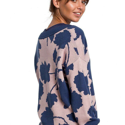 Chic Floral V-Neck Knit Sweater - Très Elite