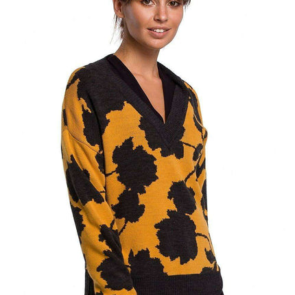 Chic Floral V-Neck Knit Sweater - Très Elite