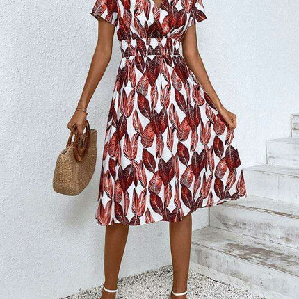 Chic Floral V-Neck Summer Dress for Effortless Style - Très Elite
