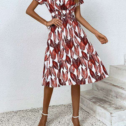Chic Floral V-Neck Summer Dress for Effortless Style - Très Elite