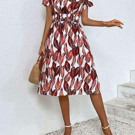 Chic Floral V-Neck Summer Dress for Effortless Style - Très Elite