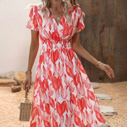 Chic Floral V-Neck Summer Dress for Effortless Style - Très Elite