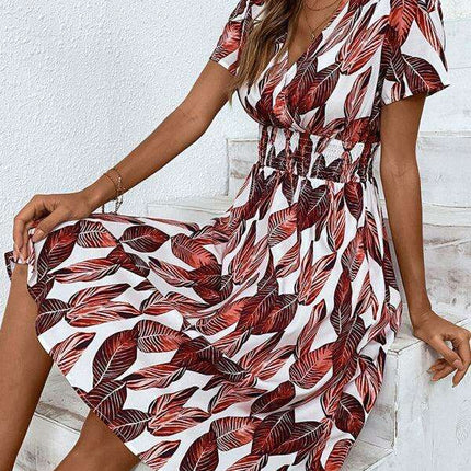 Chic Floral V-Neck Summer Dress for Effortless Style