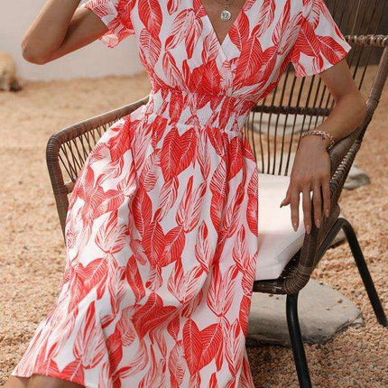 Chic Floral V-Neck Summer Dress for Effortless Style - Très Elite
