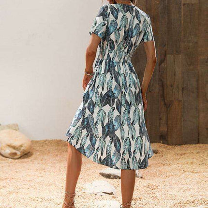 Chic Floral V-Neck Summer Dress for Effortless Style - Très Elite