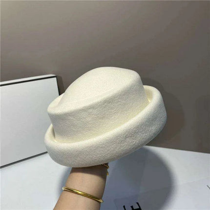 Chic French-Inspired Vintage Wool Fedora Hat for Women - Stylish Designer Bucket Hat - Très Elite