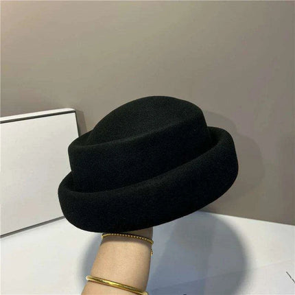 Chic French-Inspired Vintage Wool Fedora Hat for Women - Stylish Designer Bucket Hat - Très Elite